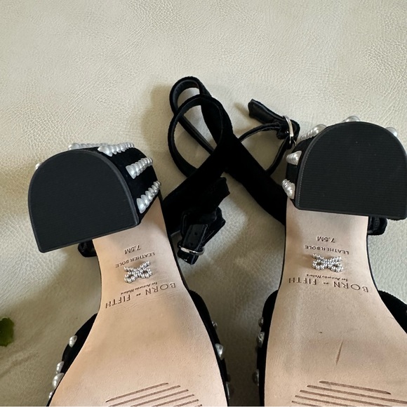 Antonio Melani x Born on Fifth Emily Velvet Pearl Detail Dress Platform Pumps - Picture 8 of 13